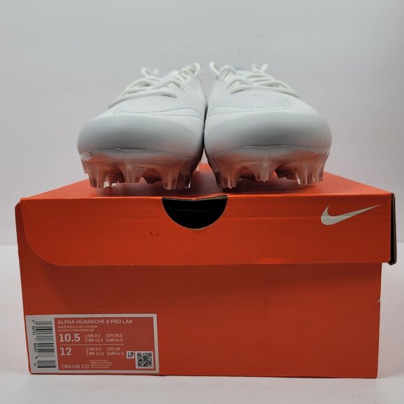 Nike Alpha Huarache 8 Pro Lax Men's White Cleats CW4439-110 US Size 10.5 NWB - Picture 2 of 11